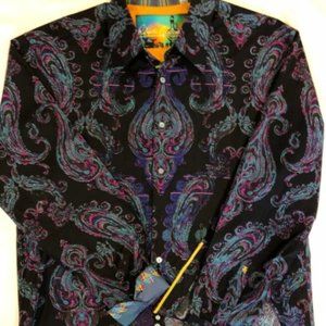 Mens Robert Graham Royal Paisley XXLT Shirt
